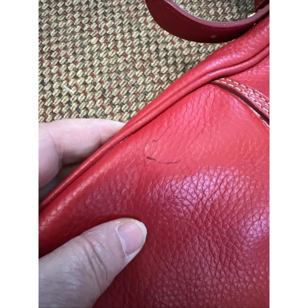 Vtg Dooney & Bourke Red Red Purse Collins Bag Very NICE Shoulder 100% Leather